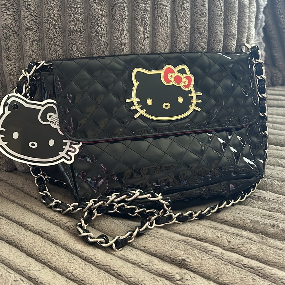 Loungefly Loves HELLO KITTY by Sanrio Crossbody Bag Handbag Quilted Purse 🐈‍⬛ - Picture 14 of 16